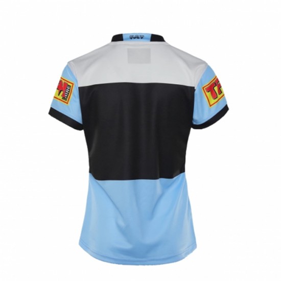 Camisola Cronulla Sutherland Sharks Rugby Equipamento Primeiro 2021 Manga Curta
